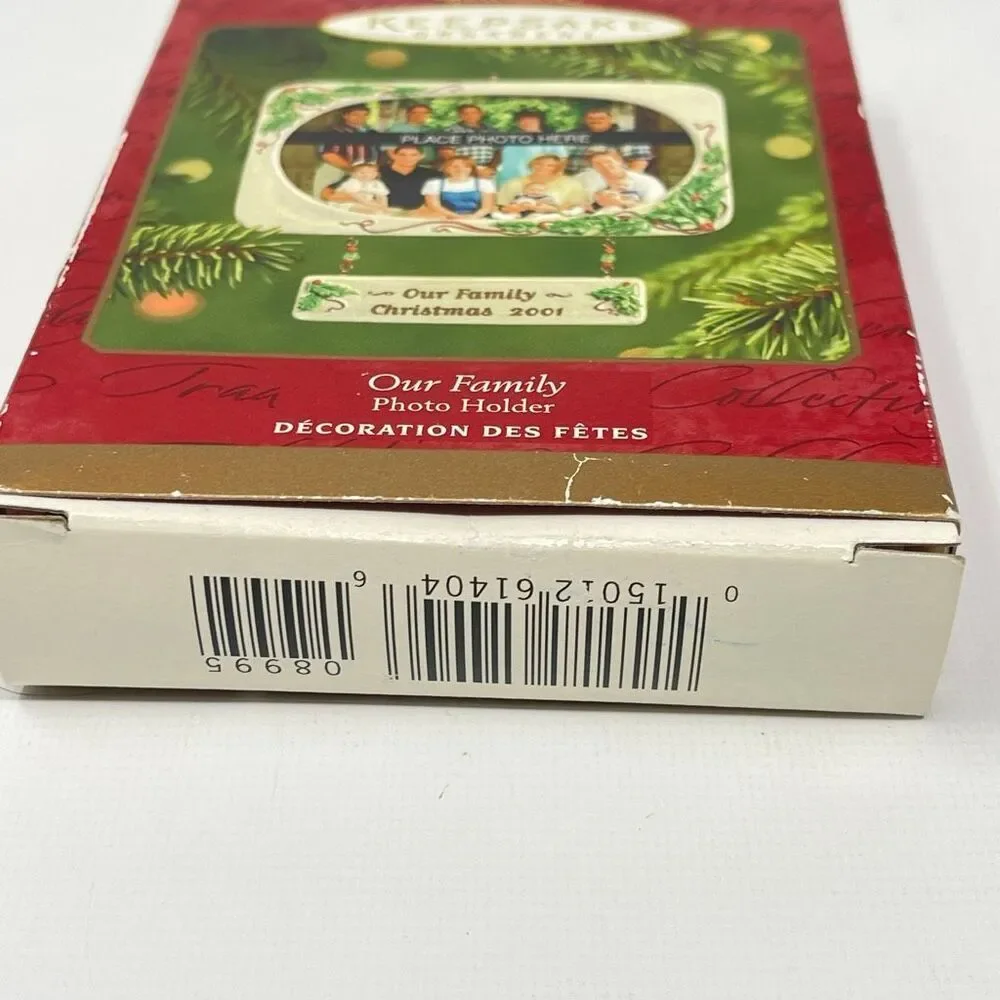 Hallmark Our Family Photo Holder Tree Ornament 2001 Christmas Keepsake